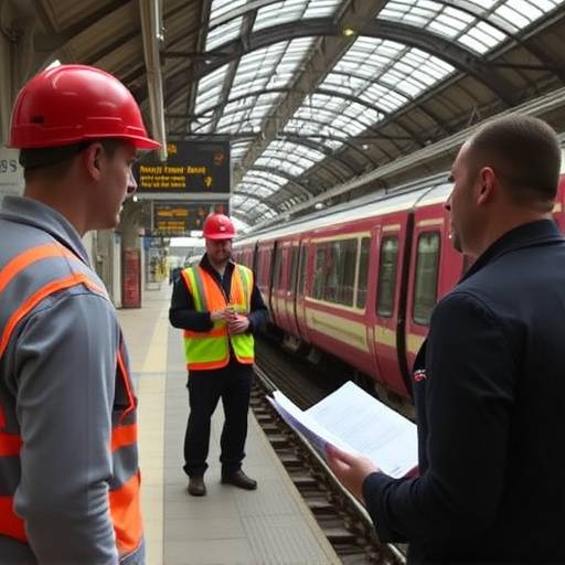 Capture d'√©cran d'une vid√©o de formation pour les employ√©s de la SNCF √† la Gare de Lyon Part-Dieu. Un agent explique les proc√©dures de s√©curit√©.