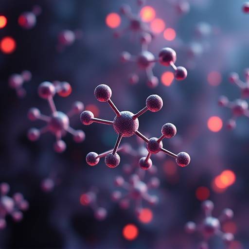 Image de synth√®se repr√©sentant des mol√©cules en mouvement pour une vid√©o d'animation 3D pour la soci√©t√© 'BioTech Innov'.